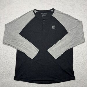 Burton Henley Shirt Gray Long Sleeve Snowboard Base Layer Men's Size XL